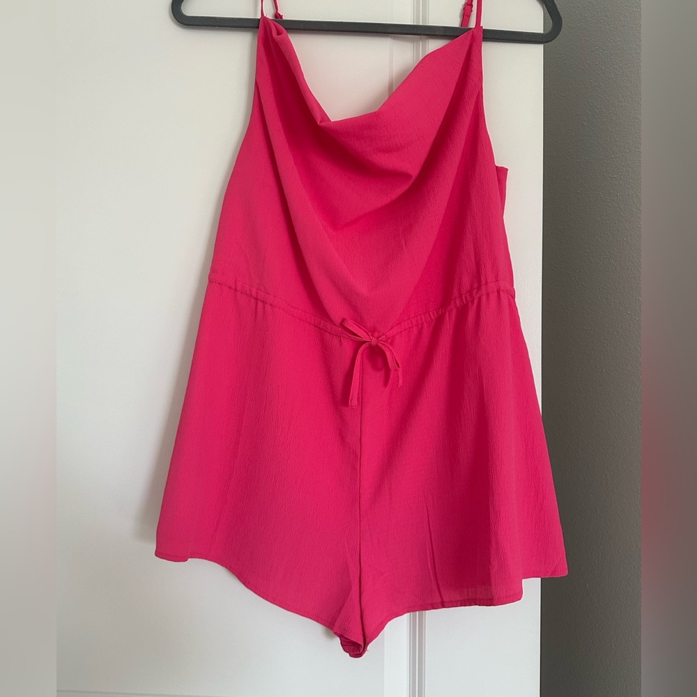 Cowl neck romper